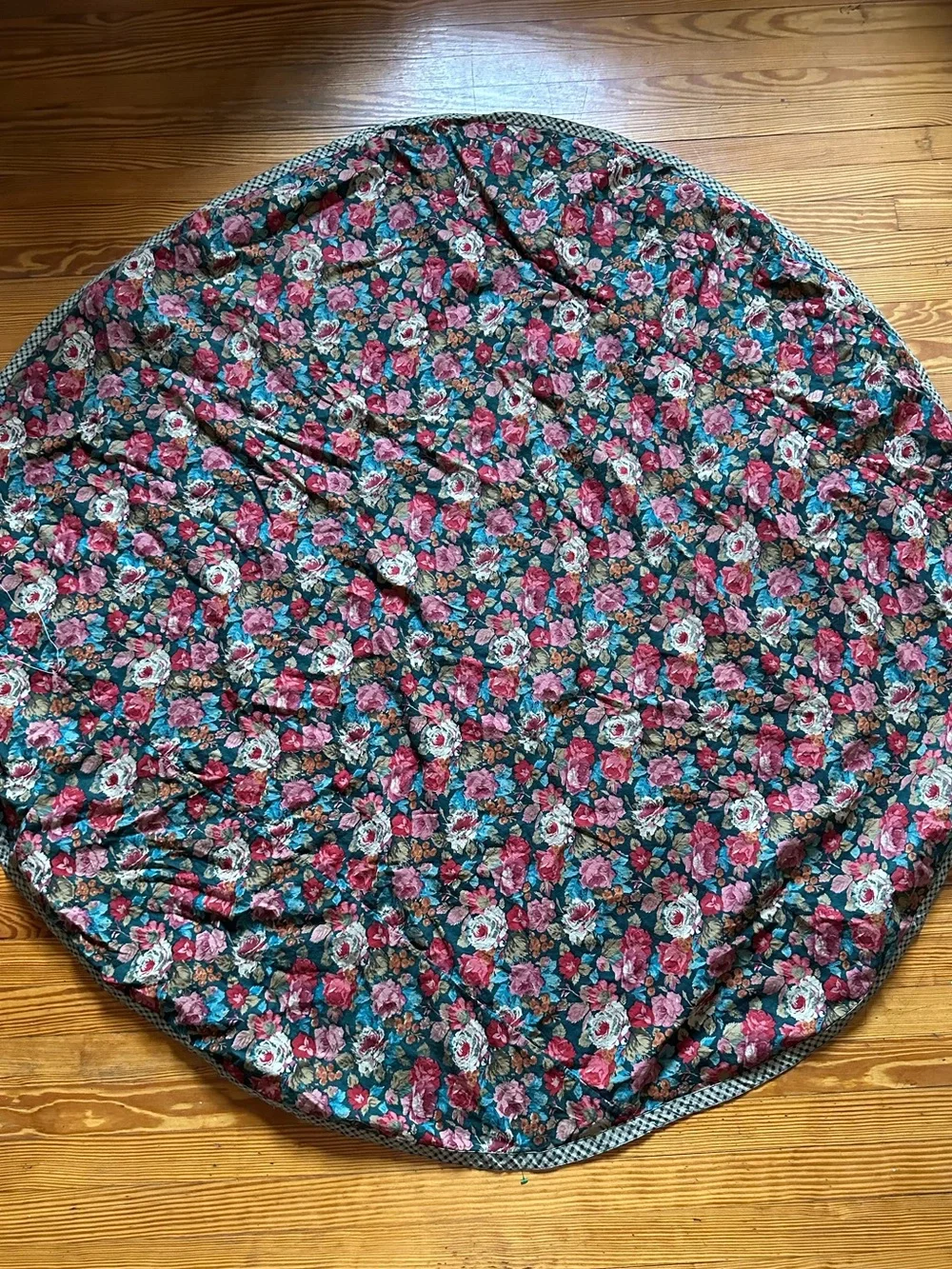 ✨5/$25 Round Floral Tablecloth Cotton India Upcycle
